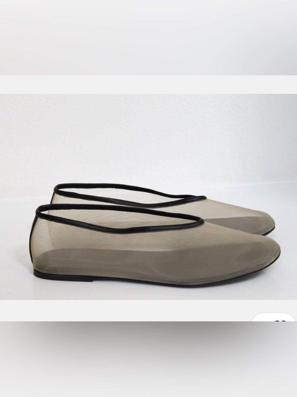 Women’s Neutral Mesh Ballet Flats with Black Trim
